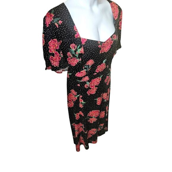 TORRID Women's Tea Length Stretch Challis Sweetheart floral dot A-line dress 2X - Picture 7 of 17